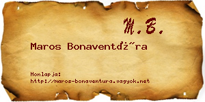 Maros Bonaventúra névjegykártya